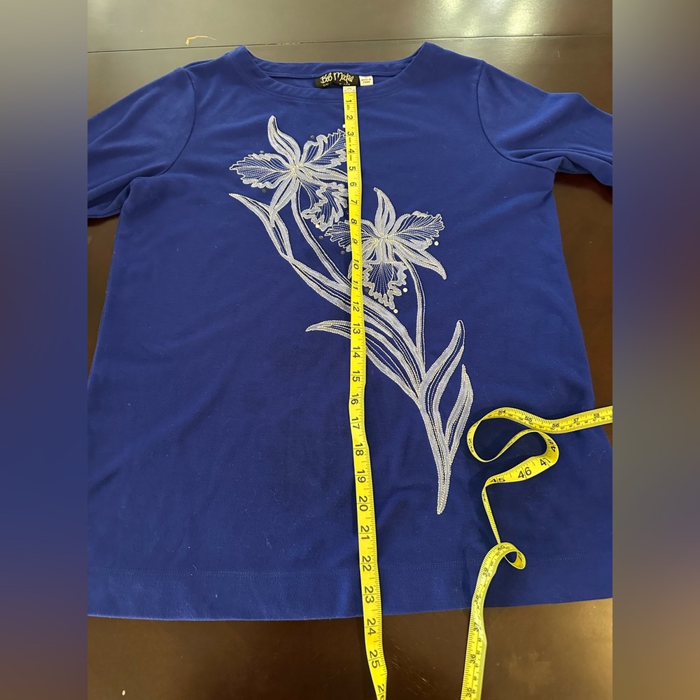 Bob Mackie Wearable Art Blue Top - Picture 3 of 8